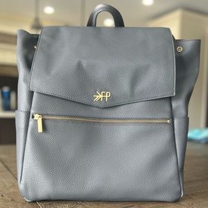 Freshly Picked Classic Diaper Bag Grey with Gold Accents
